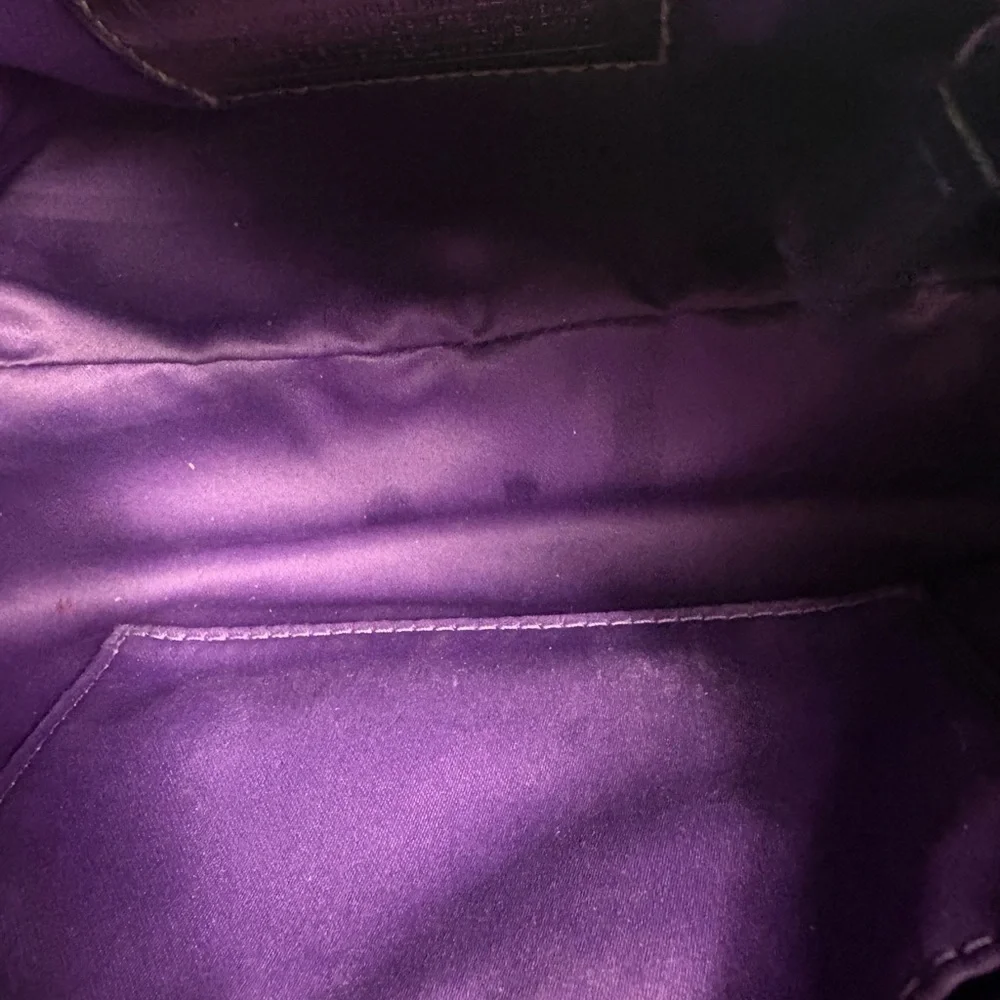 Coach Poppy sequins shimmer bag purple plaid shoulder purse special edition - Picture 9 of 12